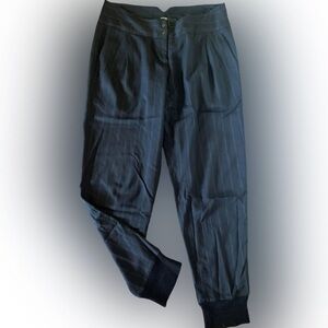 Cut 5 Pinstripe Jogger - 10 black pinstripe gray, viscose wool blend